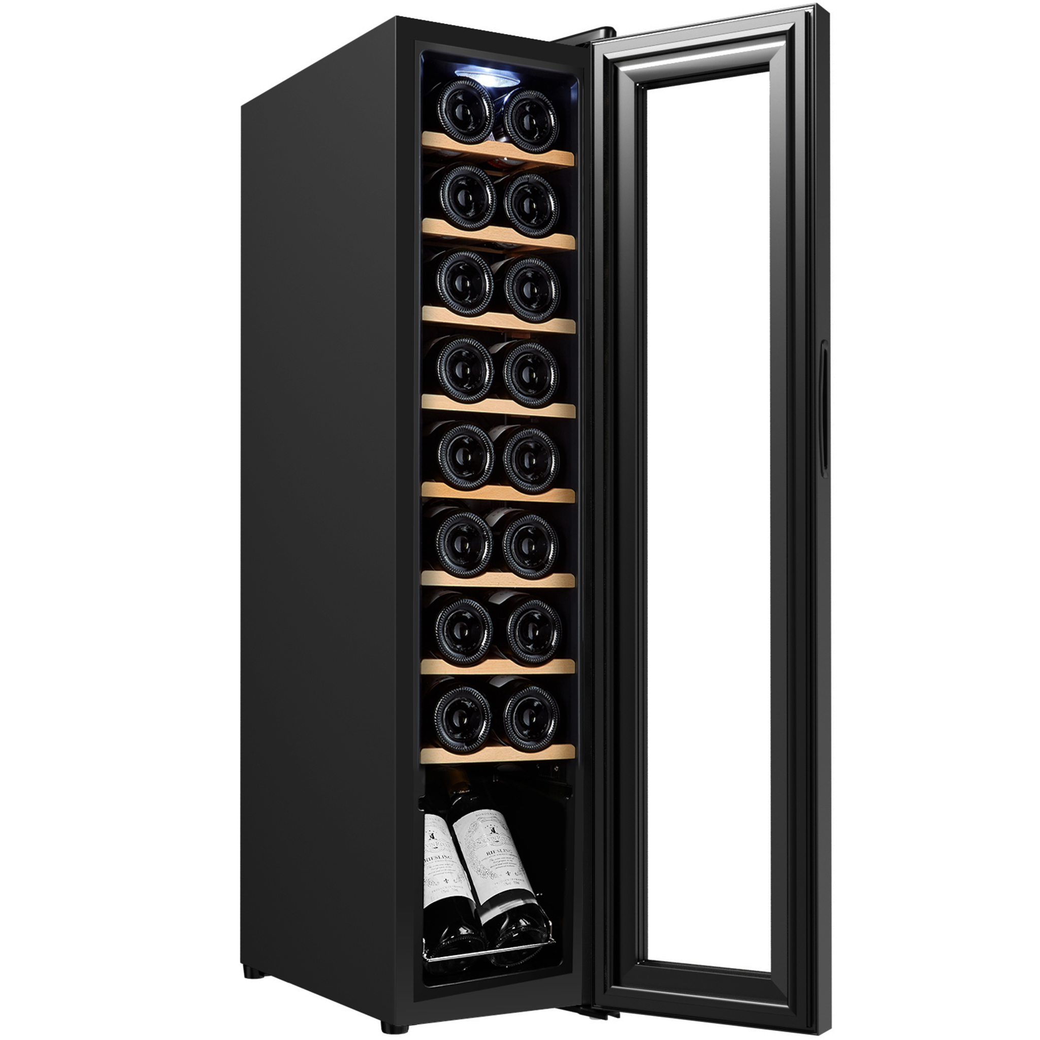 Vinkyl 18 flaskor | Extra tystg�ende | LED-belysning | 25cm smal