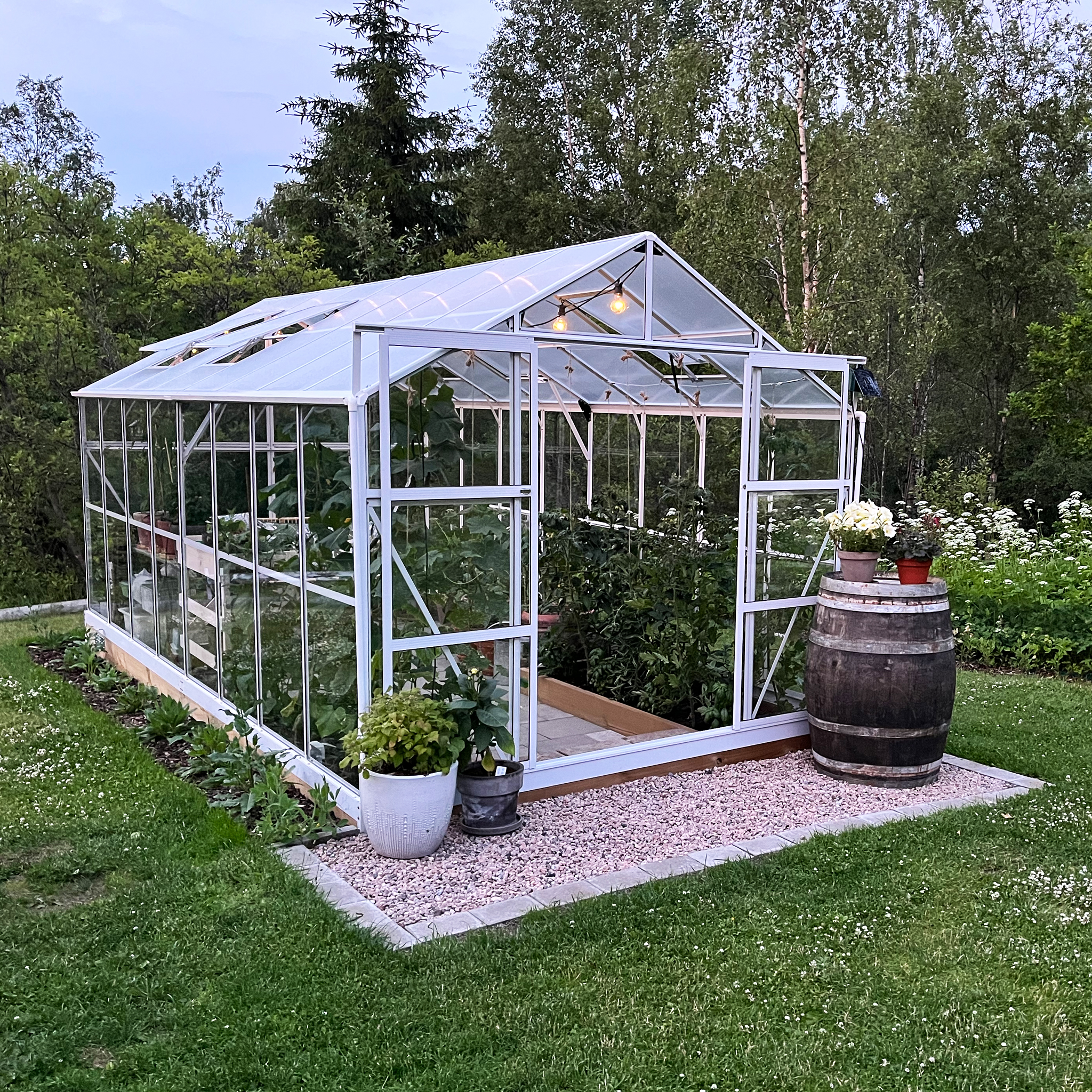 Växthus 12,7m² | 5 års stormgaranti | 4mm säkerhetsglas Växthus 12,7m² | 5 års stormgaranti | 4mm säkerhetsglas
