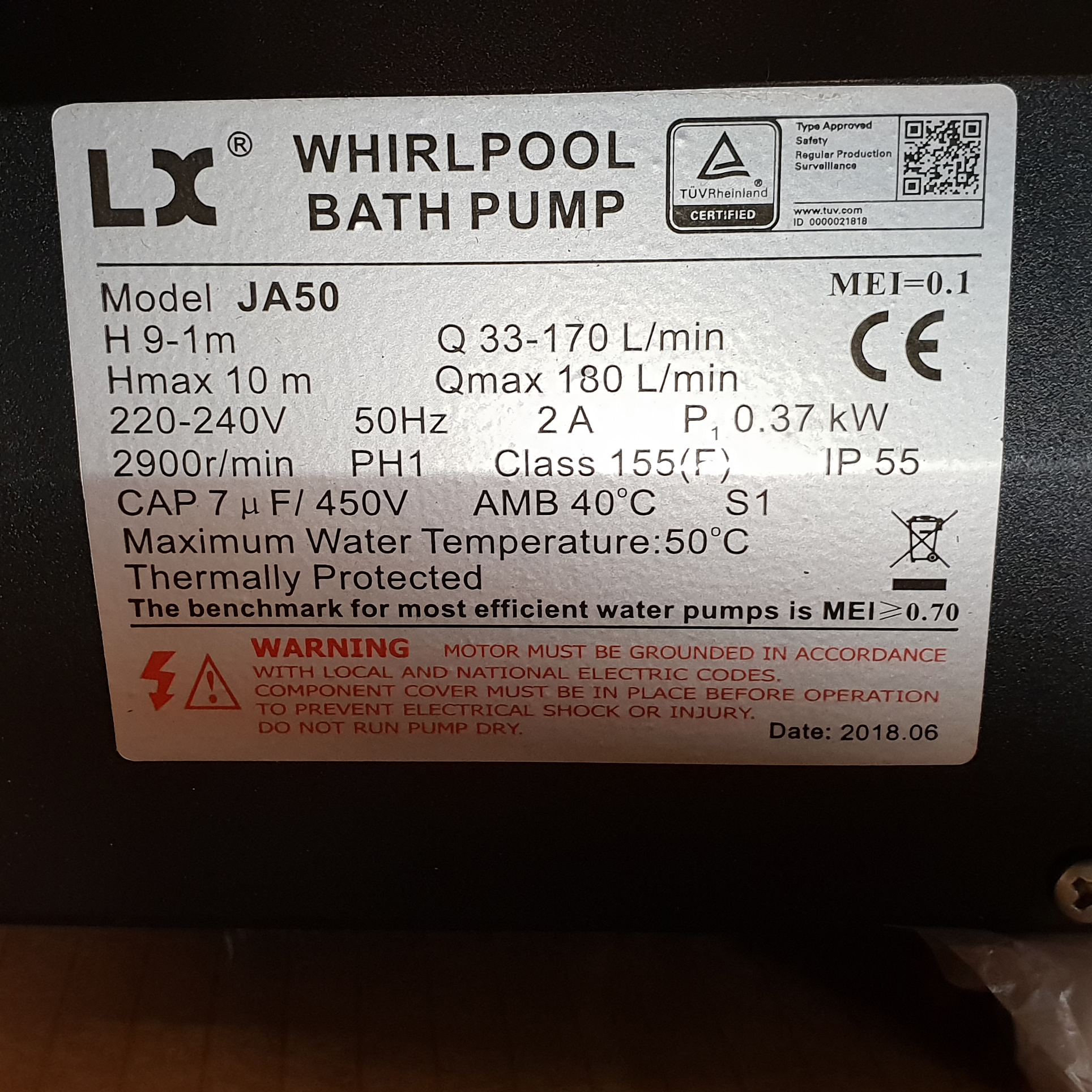 Whirlpool LX JA50 pump till spabad Whirlpool LX JA50 pump till spabad