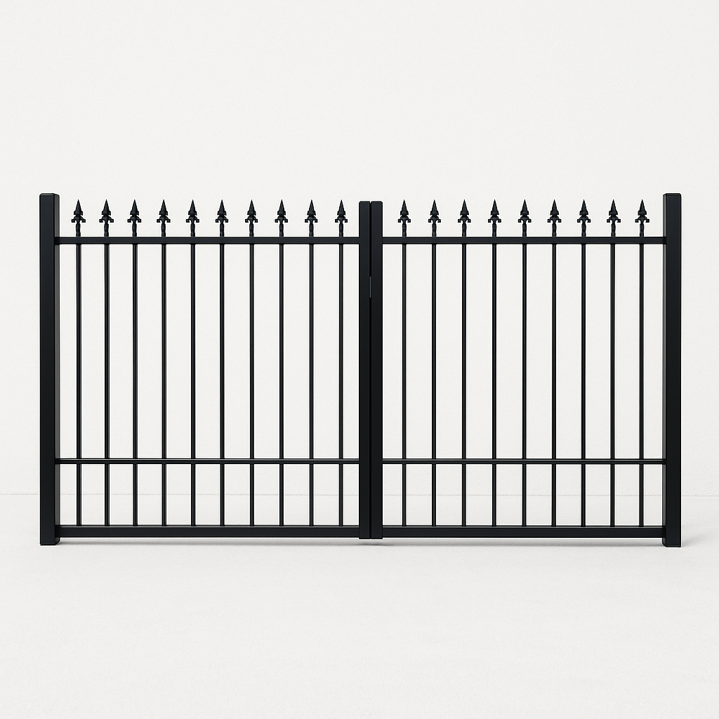 Classical 2 dubbelgrind 4 meter | Robust svart stlgrind fr infart & trdgrd (RAL9005)