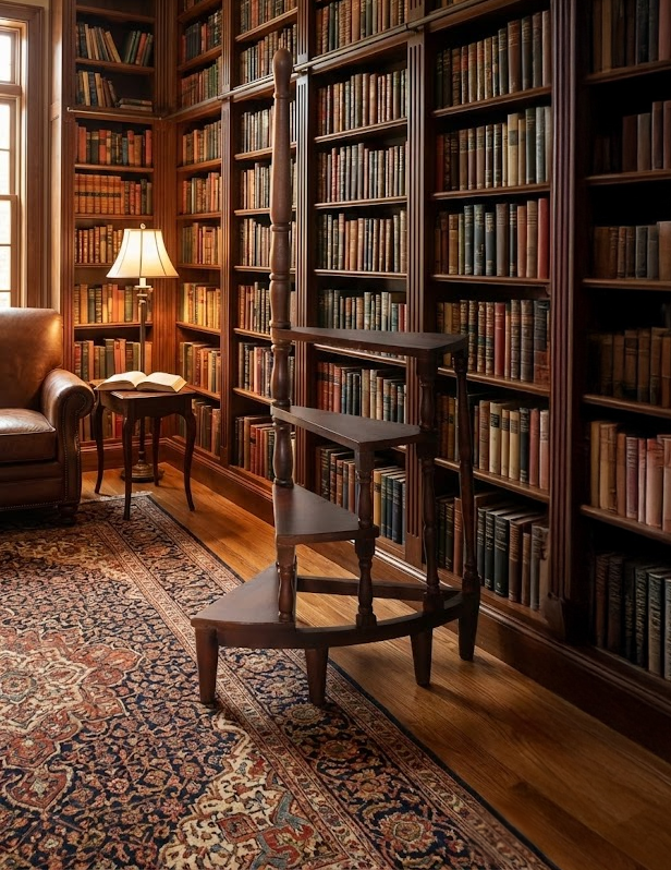 Felix engelsk bibliotekstege  Mahogny | Klassisk design i hllbart tr