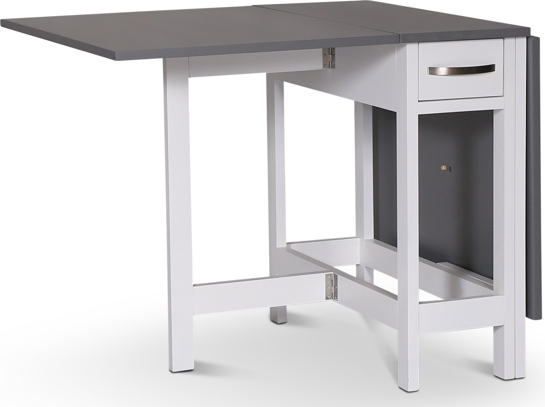 Fr Slagbord  Vit/Gr | Flexibelt matbord med ldor i akacia & MDF