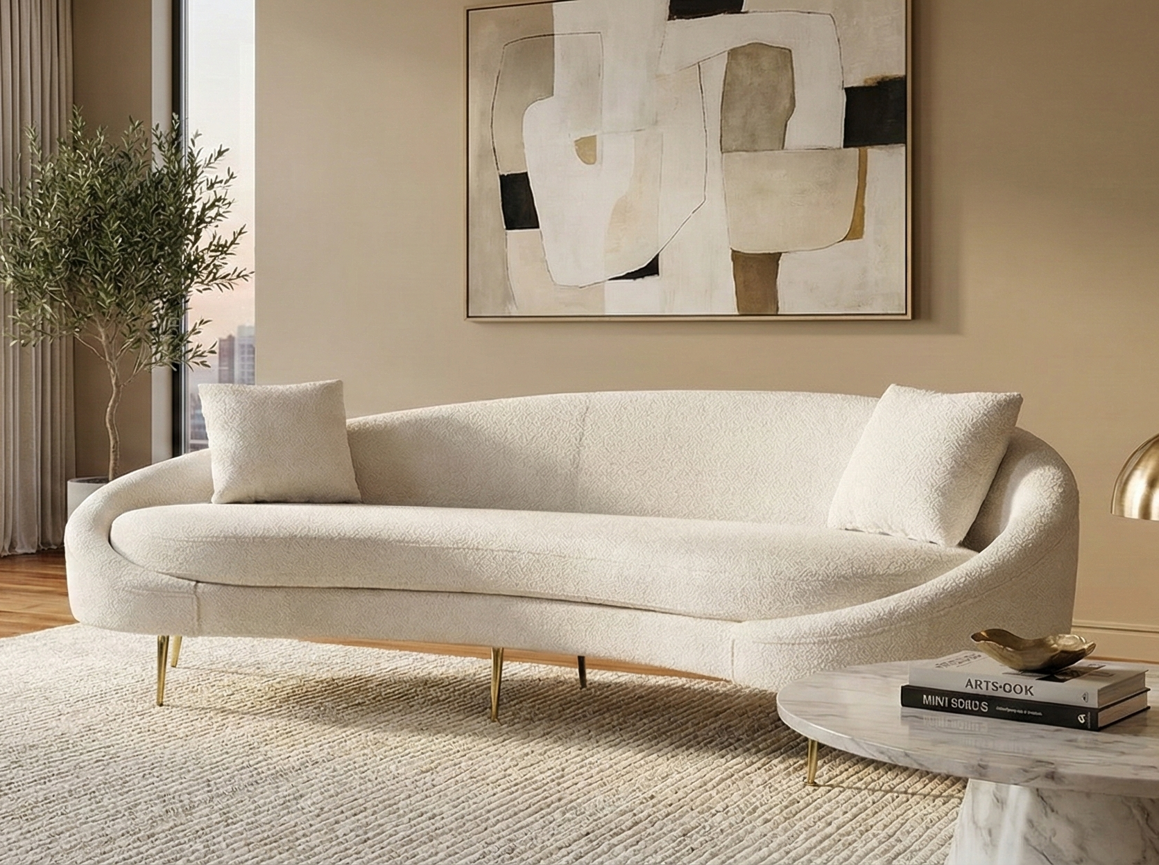 Eses 3-sits soffa – Beige Bouclé | Generös loungesoffa med exklusiv textur Eses 3-sits soffa – Beige Bouclé | Generös loungesoffa med exklusiv textur