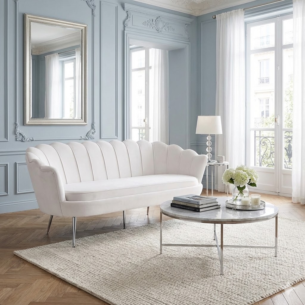 Kingsley 3-sits soffa – Gråbeige sammet & krom | Stilren och lyxig 3-sits Kingsley 3-sits soffa – Gråbeige sammet & krom | Stilren och lyxig 3-sits