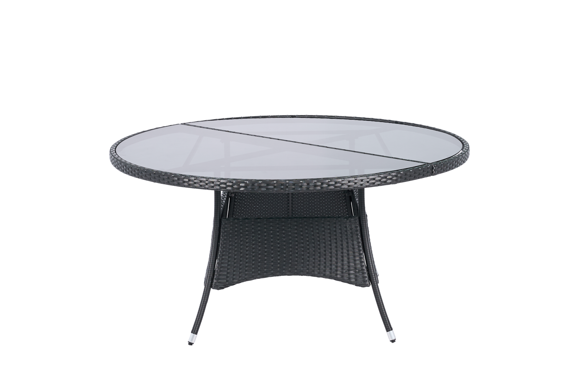 Runt utematbord med h�rdat glas | �150 cm | Tyl�sand svart