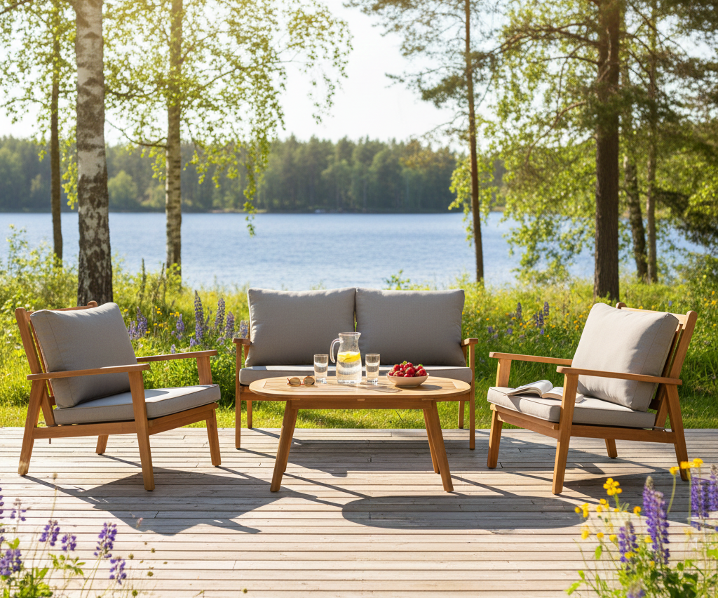 Elegant loungeset i tr� | Akacia | Loungegrupp utomhus | Gr�