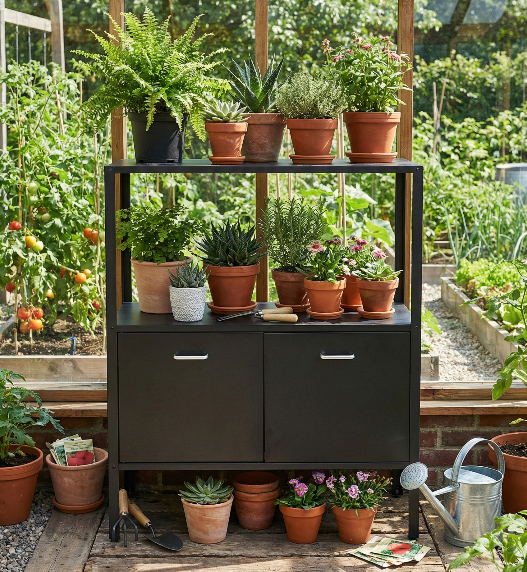 V�xthusbord i galvaniserat st�l | Justerbara f�tter | 80�50�90 cm