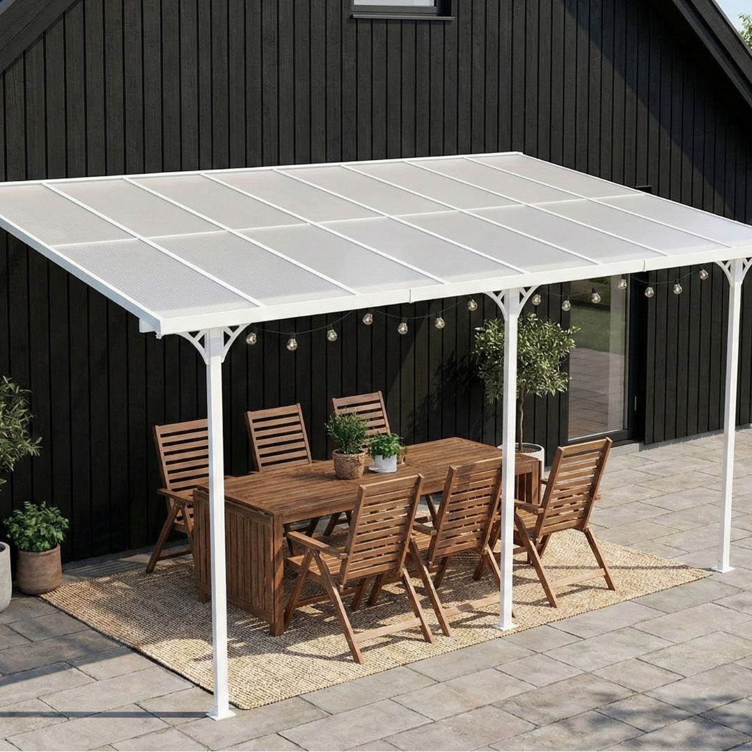 Altantak 5x3 m | Kanalplast / Aluminium| Robust design | Vit