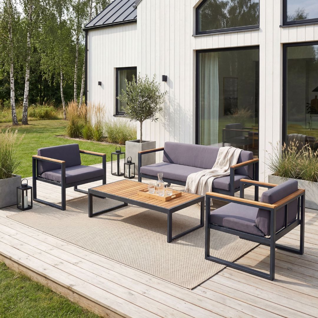 Stilren loungegrupp i Akacia | Lyfco Dalar�