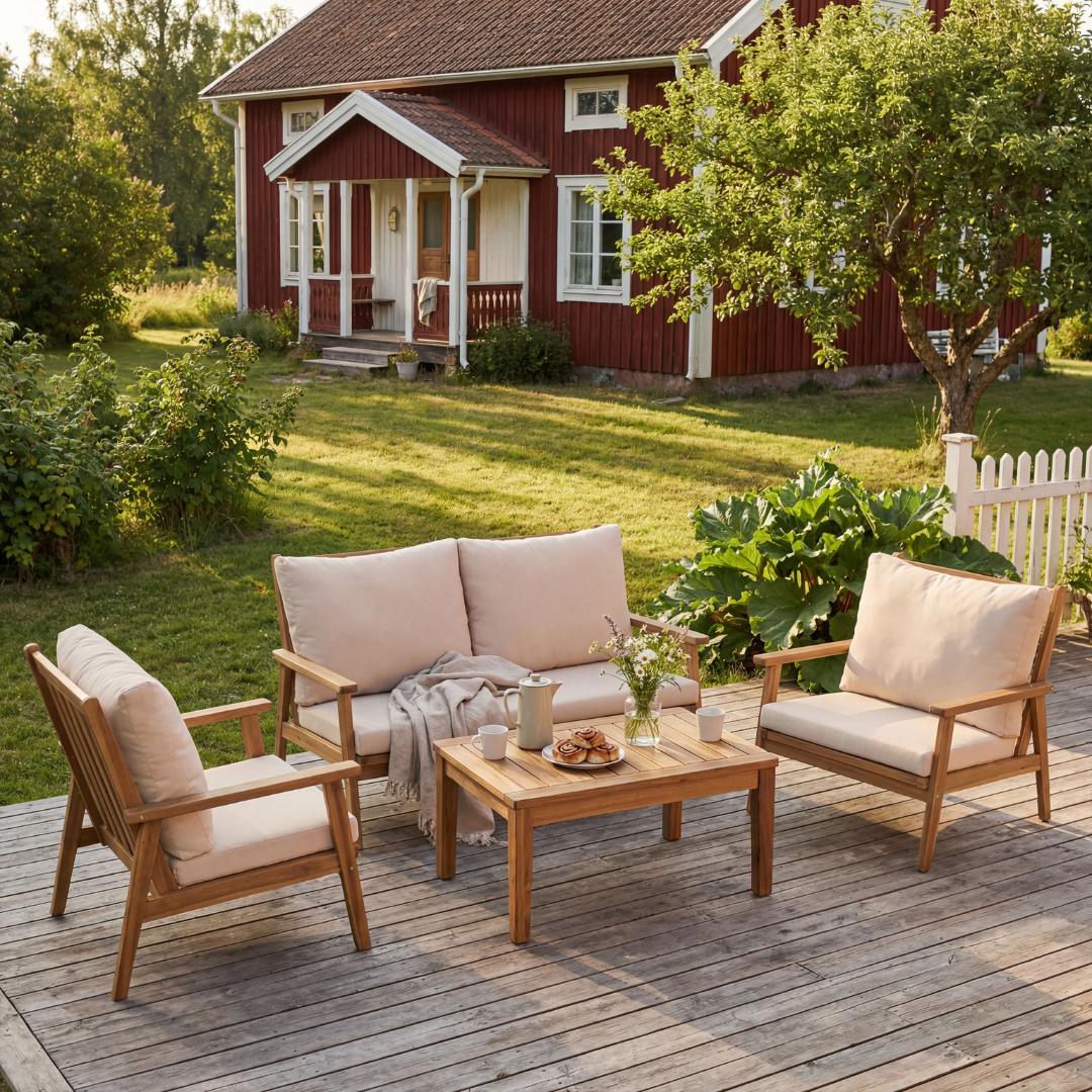 Elegant lounge grupp | Akacia tr� | Modern design | Toronto