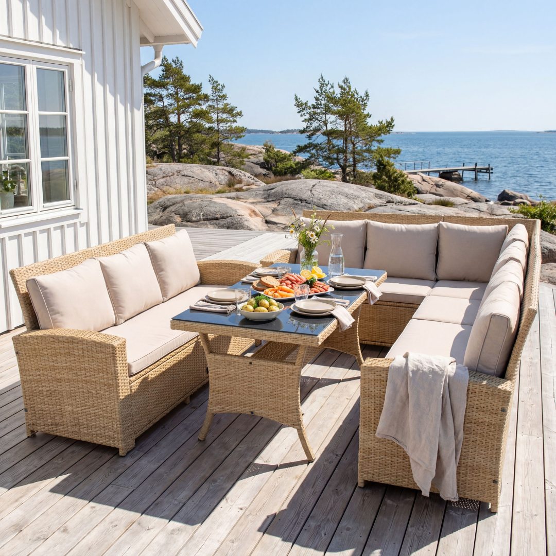 Soffgrupp utemöbler | Hörnsoffa & 3-sits | Dynor ingår | Sannäs Soffgrupp utemöbler | Hörnsoffa & 3-sits | Dynor ingår | Sannäs