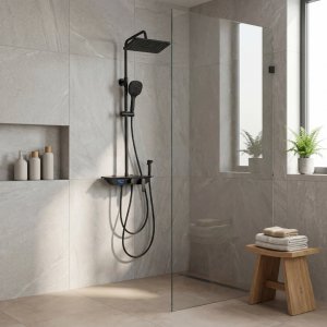 Takduschset med LED-display | Svart Takduschset med LED-display | Svart