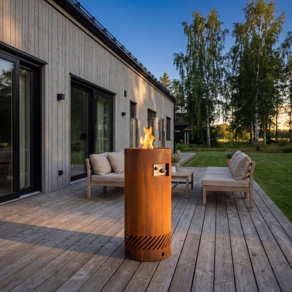 Gasoldriven eldstad i cortenst�l | F�r utomhusmilj� | Fredrika