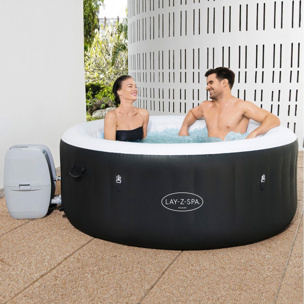 Lay-Z Spa Miami Airjet | Bestway uppblåsbart spabad 2-4 personer | Uppblåsbart spabad Lay-Z-Spa Miami AirJet