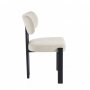 Matstol i beige tyg med svarta metallben | Callum 4-Pack