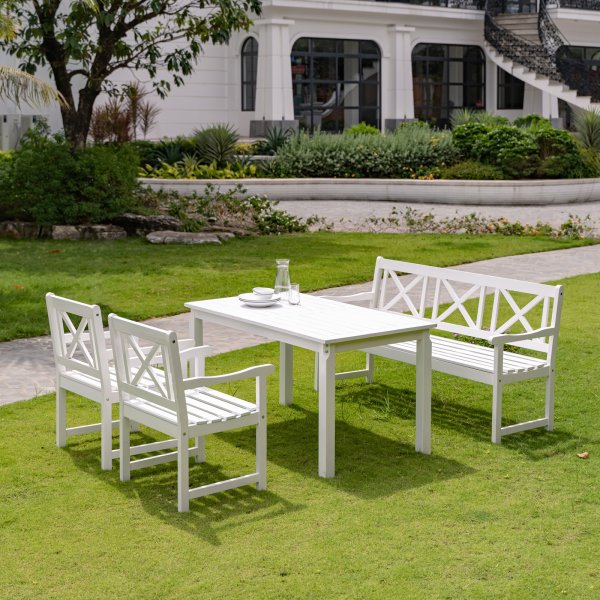 Tr�dg�rdsbord 135 cm | Vitm�lad furu, klassisk design & robust konstruktion | Bohus