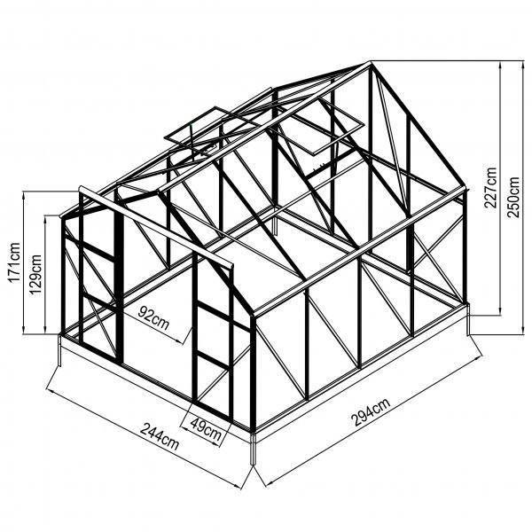 Växthus 7,2m² | 6mm Kanalplast | Hög odlingshöjd Växthus 7,2m² | 6mm Kanalplast | Hög odlingshöjd