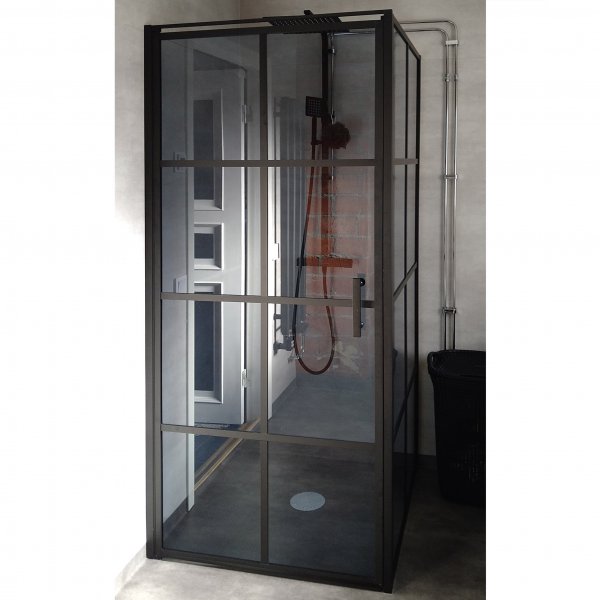 Duschhörna 90x90x200 | Svarttonat glas | Svart spröjs Duschhörna 90x90x200 | Svarttonat glas | Svart spröjs