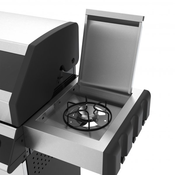 Rostfri gasolgrill med sidobrännare | Lock med glasfönster | Kansas Rostfri gasolgrill med sidobrännare | Lock med glasfönster | Kansas