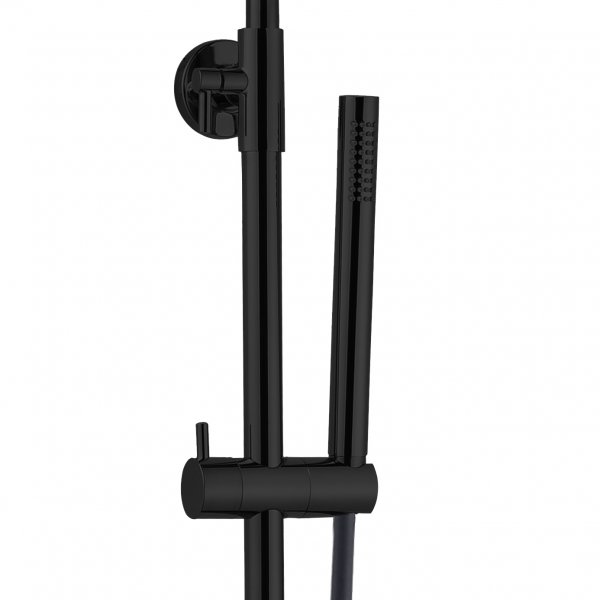 Komplett takduschset med handdusch i rundad design | Svart