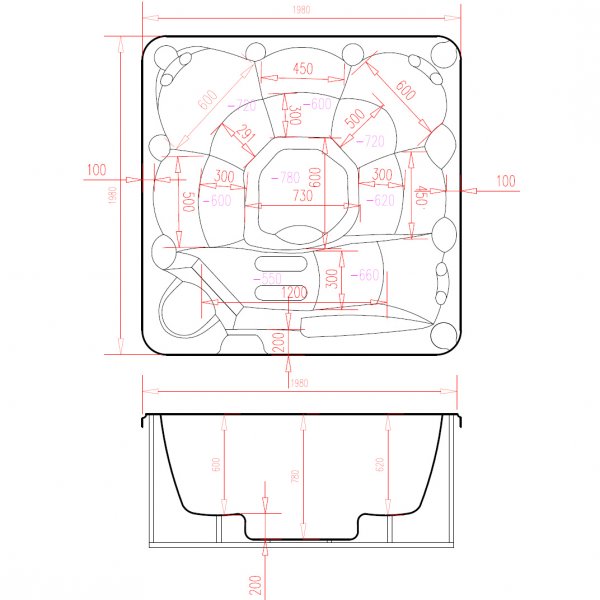 Spabad Poseidon Blackline - 5-6 personer | Lyfco