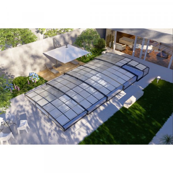 Pooltak 5x10m | Utan skenor | UV-skydd | Flexibel drr