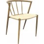 Bella utestol i ek-utseende med beige repsits