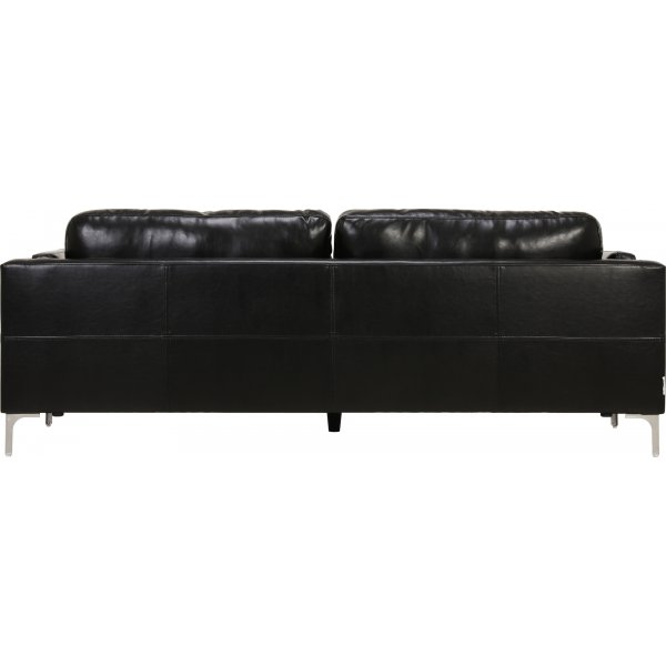3-sitssoffa Svart | PU-konstl�der, metallben & skumstoppning | Modern