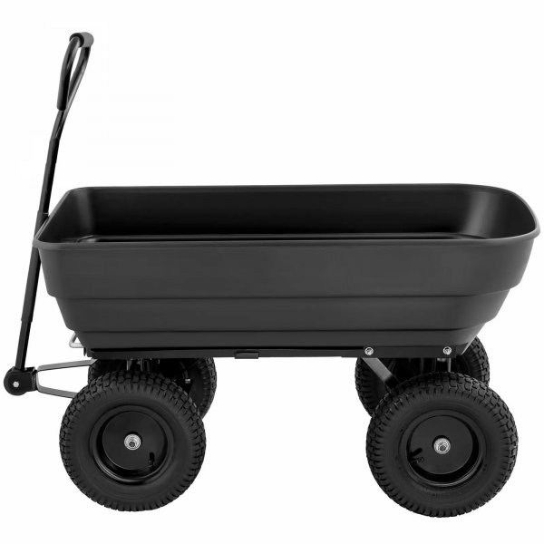 Tippbar trädgårdsvagn 125L | 350kg | Hållbar stålram | Svart Tippbar trädgårdsvagn 125L | 350kg | Hållbar stålram | Svart