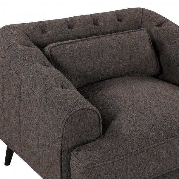 Elegant textilfåtölj | Celeste Bouclé - Grå Elegant textilfåtölj | Celeste Bouclé - Grå