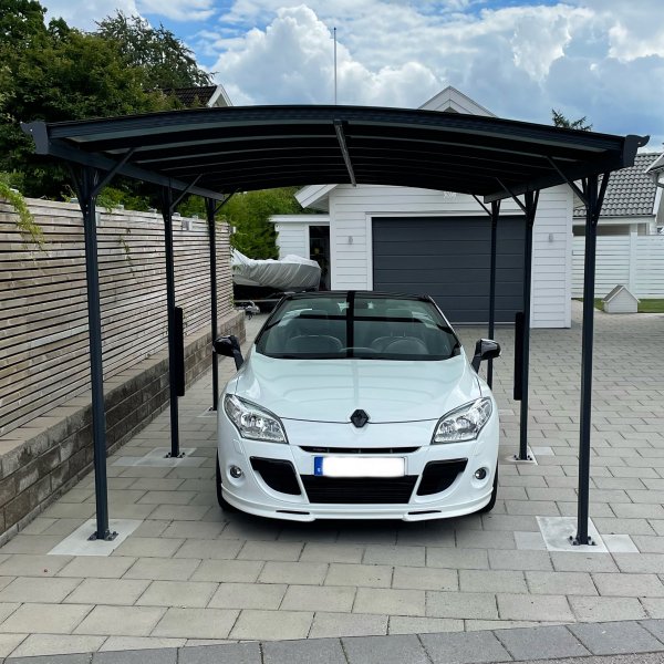 Carport 17,25m² | Extra hög | Aluminiumstomme & kanalplasttak Carport 17,25m² | Extra hög | Aluminiumstomme & kanalplasttak