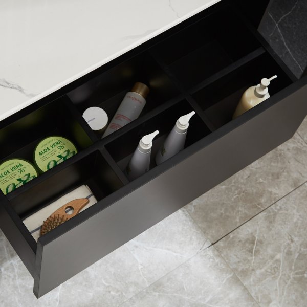 Badrumspaket 150cm | Marmorerad b�nkskiva | LED-spegel