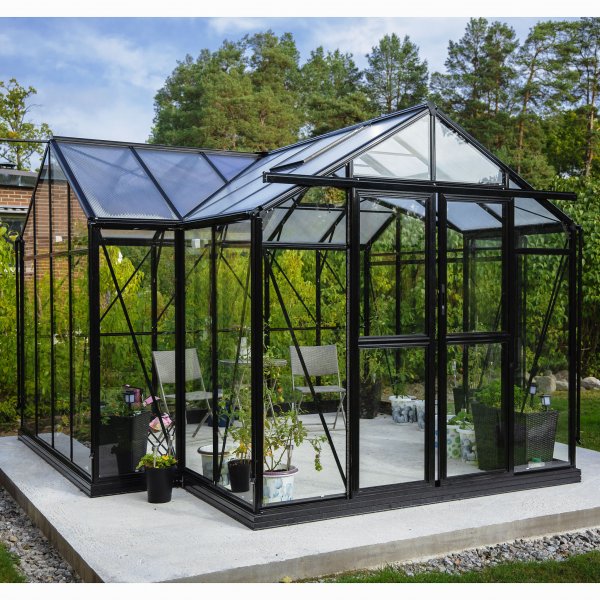 T-format glasvxthus 12,8m | 4mm skerhetsglas | 5 rs stormgaranti