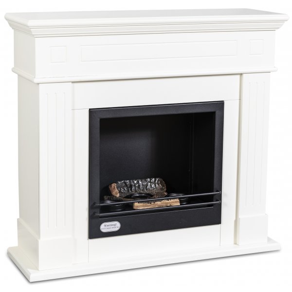 Skorstensfri ppen spis | bioetanolspis/etanolkamin i vit | 110 cm | Georgia