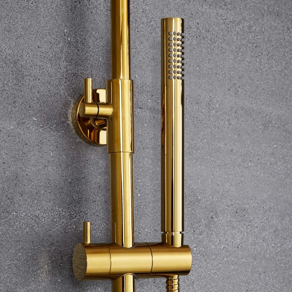 Komplett takduschset med handdusch | Mässing Komplett takduschset med handdusch | Mässing