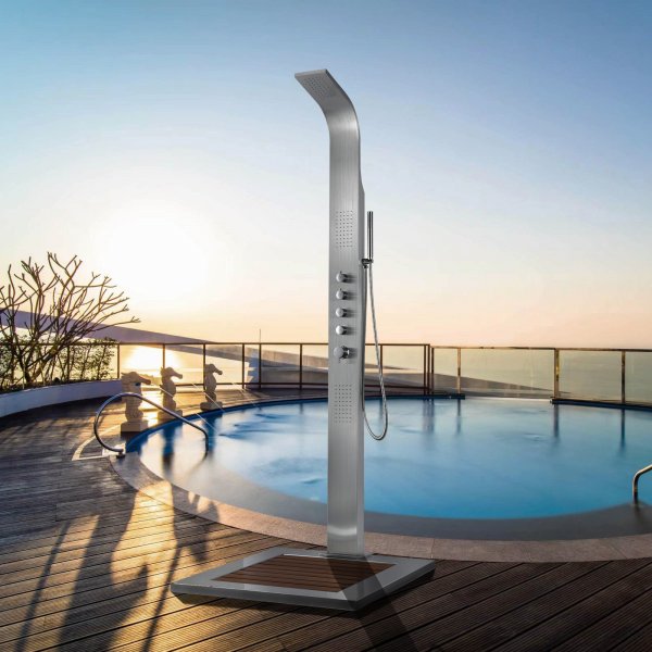 Utedusch med massage | Rostfritt st�l