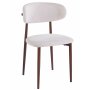 Matstol i beige tyg med valn�tsf�rgad stomme, 4-pack | Ingrid