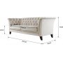 Chesterfieldsoffa 3-sits | Beige sammet, kallskum & avtagbar kl�dsel | Milton