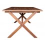 Matbord i brunbetsat trä 220 cm | Robust plankbord med kraftiga kryssben för uteplats & uterum Matbord i brunbetsat trä 220 cm | Robust plankbord med kraftiga kryssben för uteplats & uterum