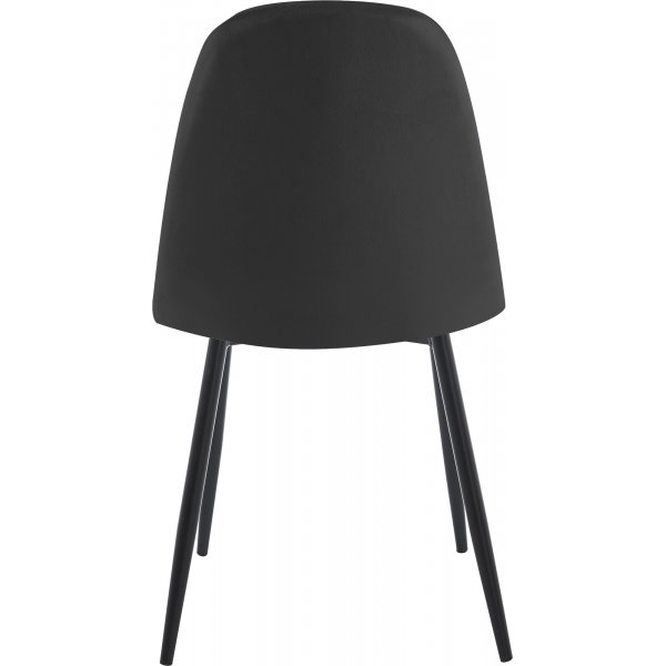 Matstolar i svart sammet med svarta st�lben, 4-pack | Carisma
