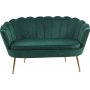 Soffa 2-sits | Sammet, vågformat ryggstöd & mässingsdetaljer | Kingsley Grön Soffa 2-sits | Sammet, vågformat ryggstöd & mässingsdetaljer | Kingsley Grön