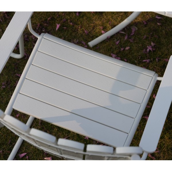 Rund matgrupp utomhus 6 stolar | �135 cm | Vit � Gl�nta