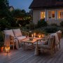 Bambu loungegrupp utomhus | Soffa, 2 f�t�ljer & bord i naturmaterial