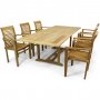 Frlngningsbart utebord 180-240 cm | 6 stolar | Premiumteak