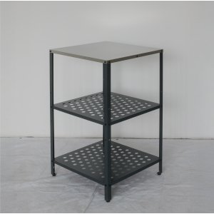 V�xthusbord i galvaniserat st�l | 3 hyllplan | Arbetsbord f�r v�xthus | Svart