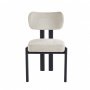 Matstol i beige tyg med svarta metallben | Callum 4-Pack