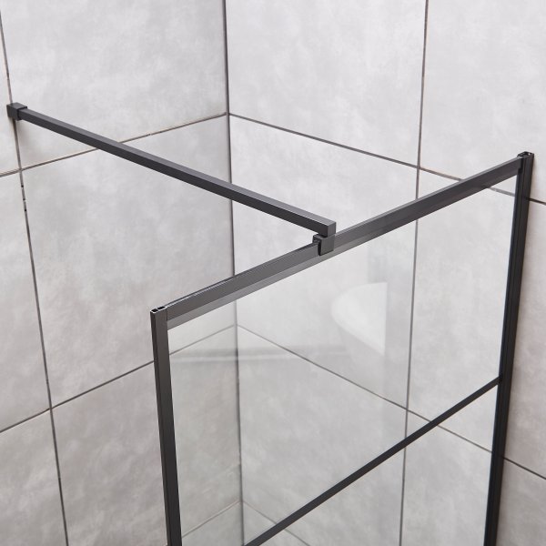 Duschvägg i 6mm säkerhetsglas | Svart Duschvägg i 6mm säkerhetsglas | Svart