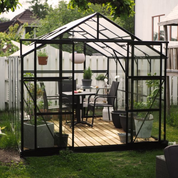 Växthus 8,0m² | 4mm säkerhetsglas | 5 års stormgaranti Växthus 8,0m² | 4mm säkerhetsglas | 5 års stormgaranti