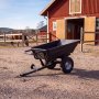 Transportvagn med tippfunktion | 300KG Lastkapacitet & terr�nghjul | Skjut & dragbar | Svart