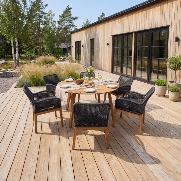 Matgrupp utem�bler | 6 sittplatser | Akaciatr�| Lyfco Florida